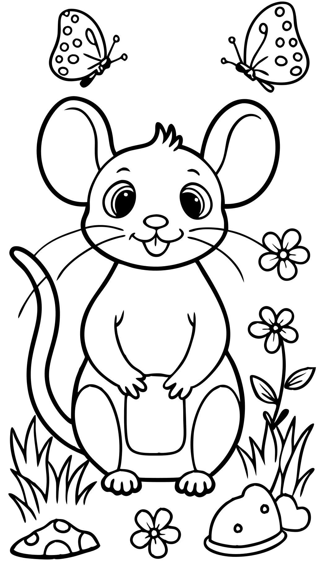 coloriage de souris mignonne